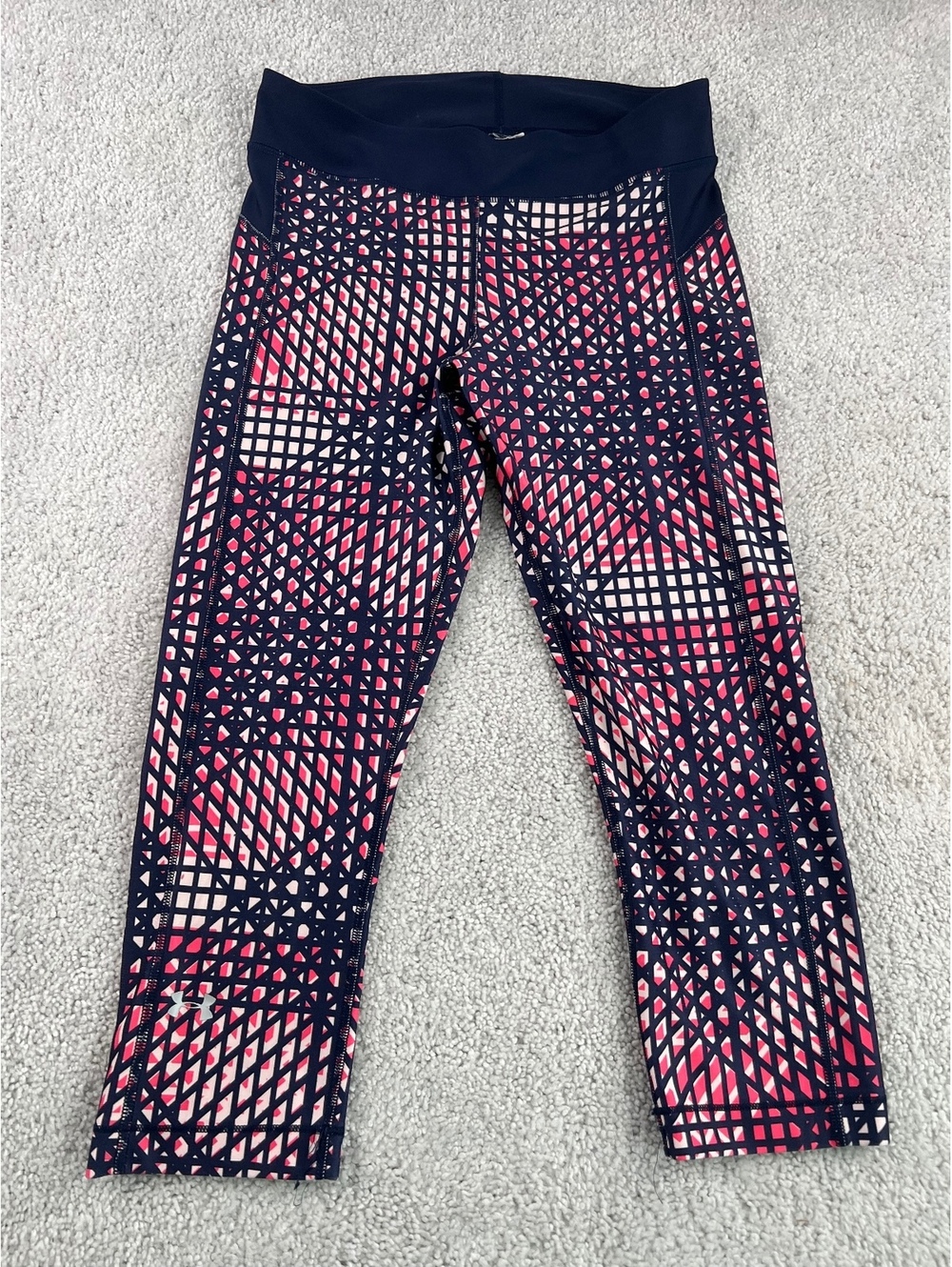 Under Armour Women’s Navy Pink Geometric Printed Athletic Leggings